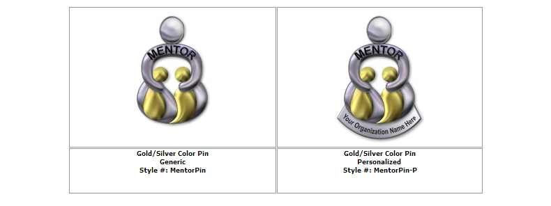Mentor Silver/Gold Pin Generic & Personalized Mentor Silver/Gold Pin Generic & Personalized